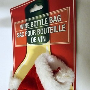 Xmas Santa Wine Bottle Bag with Hat - Image 5