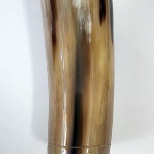 Medium amber and brown streaked Horn Mead Drinking Cup 5x3x2.5 - Image 4