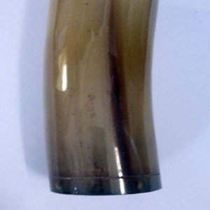 Medium amber and brown streaked Horn Mead Drinking Cup 5x3x2.5 - Image 7