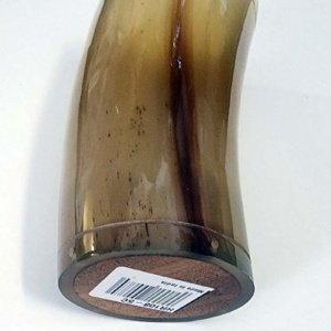 Medium amber and brown streaked Horn Mead Drinking Cup 5x3x2.5 - Image 8