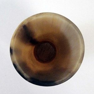 Medium amber and brown streaked Horn Mead Drinking Cup 5x3x2.5 - Image 11