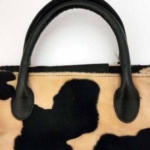 Cow print faux fur handbag (used) - Image 3