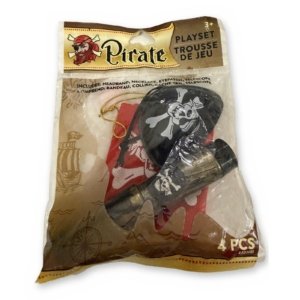 44910B - Pirate Playset: Headband, Necklace, Eyepatch, Telescope - Kids NEW