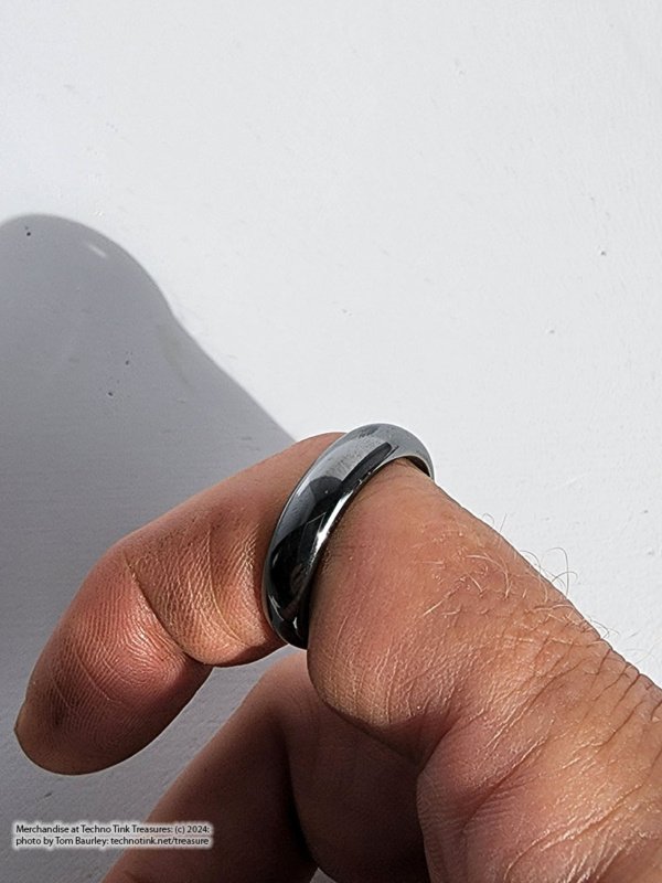 Silver Metallic Hematite Ring - Image 5