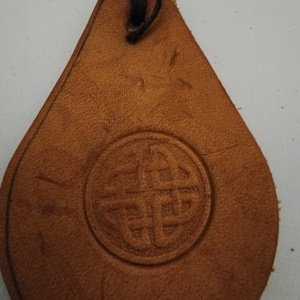 Leather Keychain with twisted metal loop: Celtic Circle or Thors hammer - Image 10