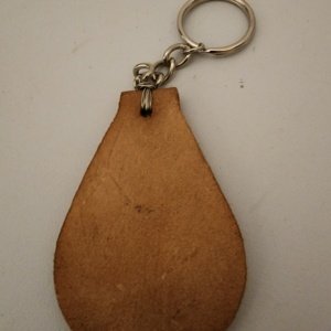 Leather Keychain with twisted metal loop: Celtic Circle or Thors hammer - Image 2