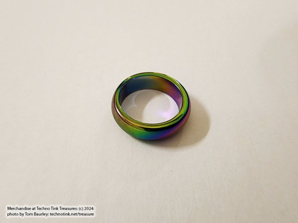 Rainbow Metallic Hematite Ring - Image 4