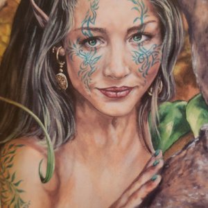 Jim Colorex Forest Girl postcard : Ogham Series 2008 - Image 3