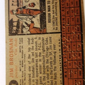 Jim Brosnan #2 Topps 1962 Baseball Card (Cincinnati Reds) - Image 5