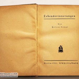 Lebenserinnerungen by Helene Lange (1921 German Berlin ) - Image 7