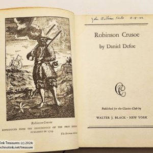 Robinson Crusoe by Daniel Defoe (1941 Walter J Black, hardcover, clothbound rare)