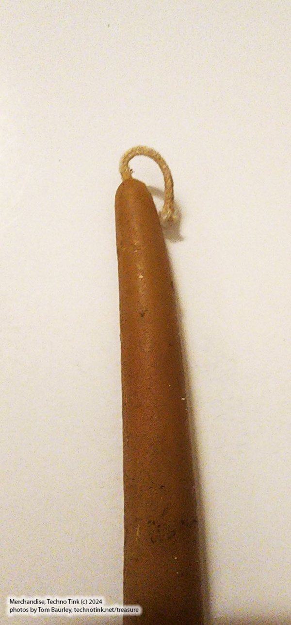 Taper/Candlestick: Beeswax, Natural.  hand-made - single or pair candlestick: 8-9" - Image 4