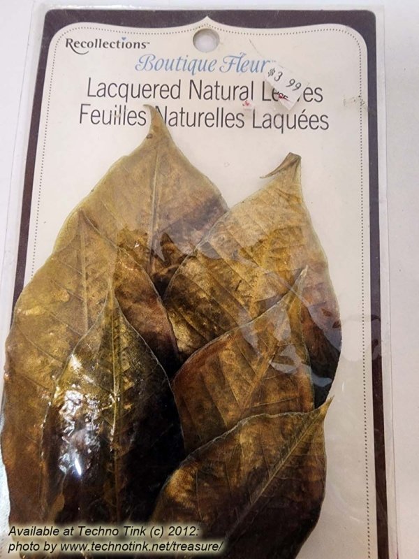 RECOLLECTIONS Boutique Fleur Lacquered Natural Gold Leaves Embellishments 6pcs - Image 3