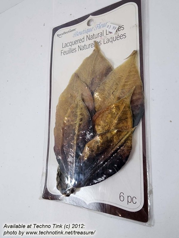 RECOLLECTIONS Boutique Fleur Lacquered Natural Gold Leaves Embellishments 6pcs - Image 8