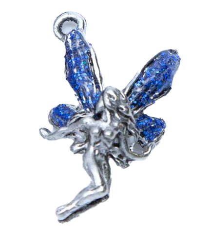 Charm Fairy Blue Wings Ant Pewter 15x26 1PC (PW244-ES)