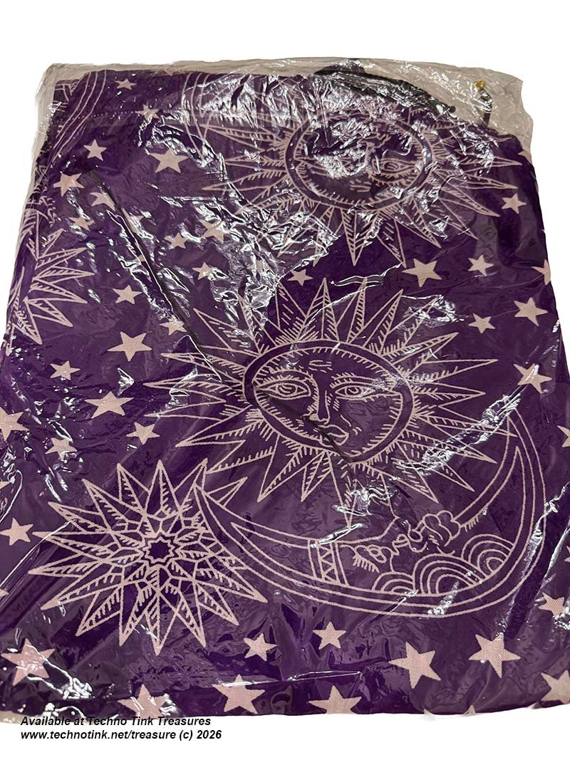 Pants, Harem - Celestial Star & Moon Print Rayon Button Cuff Harem Pants L/XL - Image 4