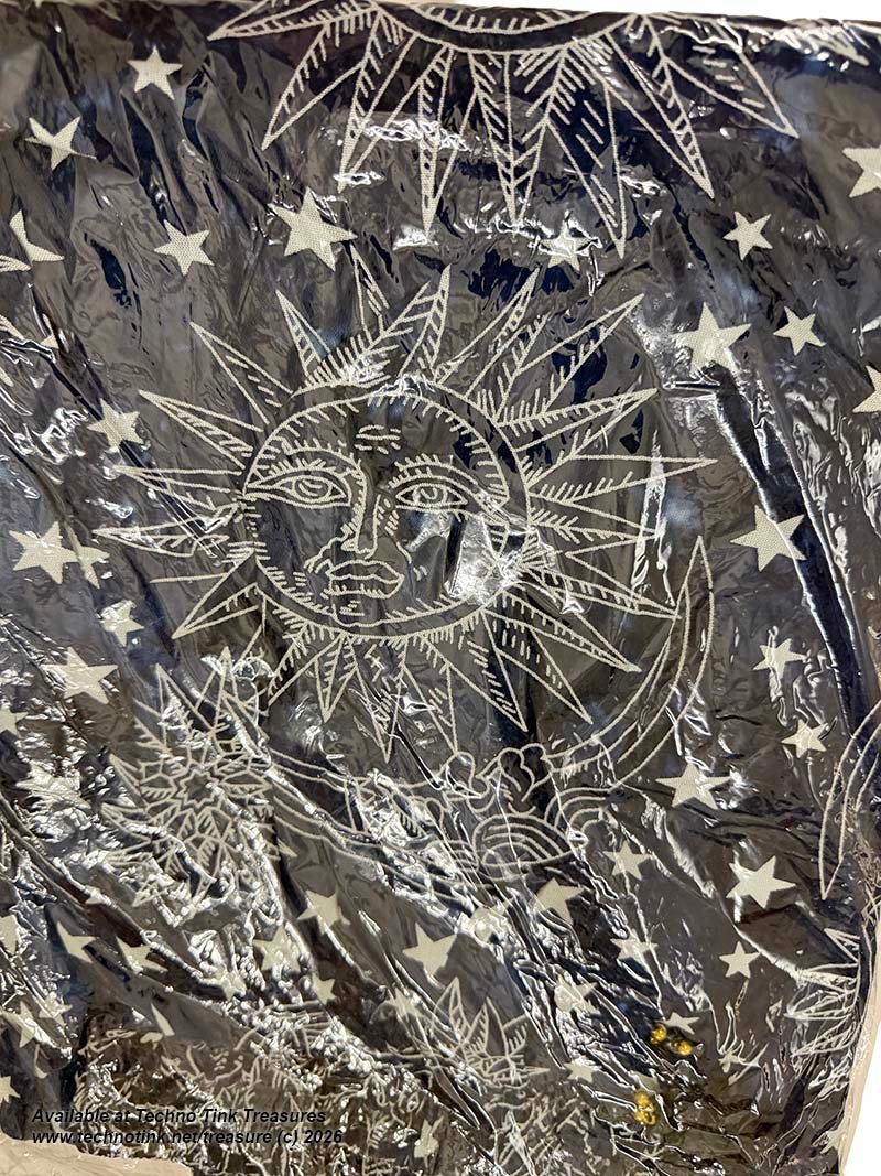 Pants, Harem - Celestial Star & Moon Print Rayon Button Cuff Harem Pants L/XL - Image 8