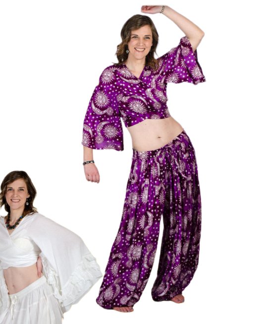 Pant & Halter Set - Rayon Celestial Print halter set