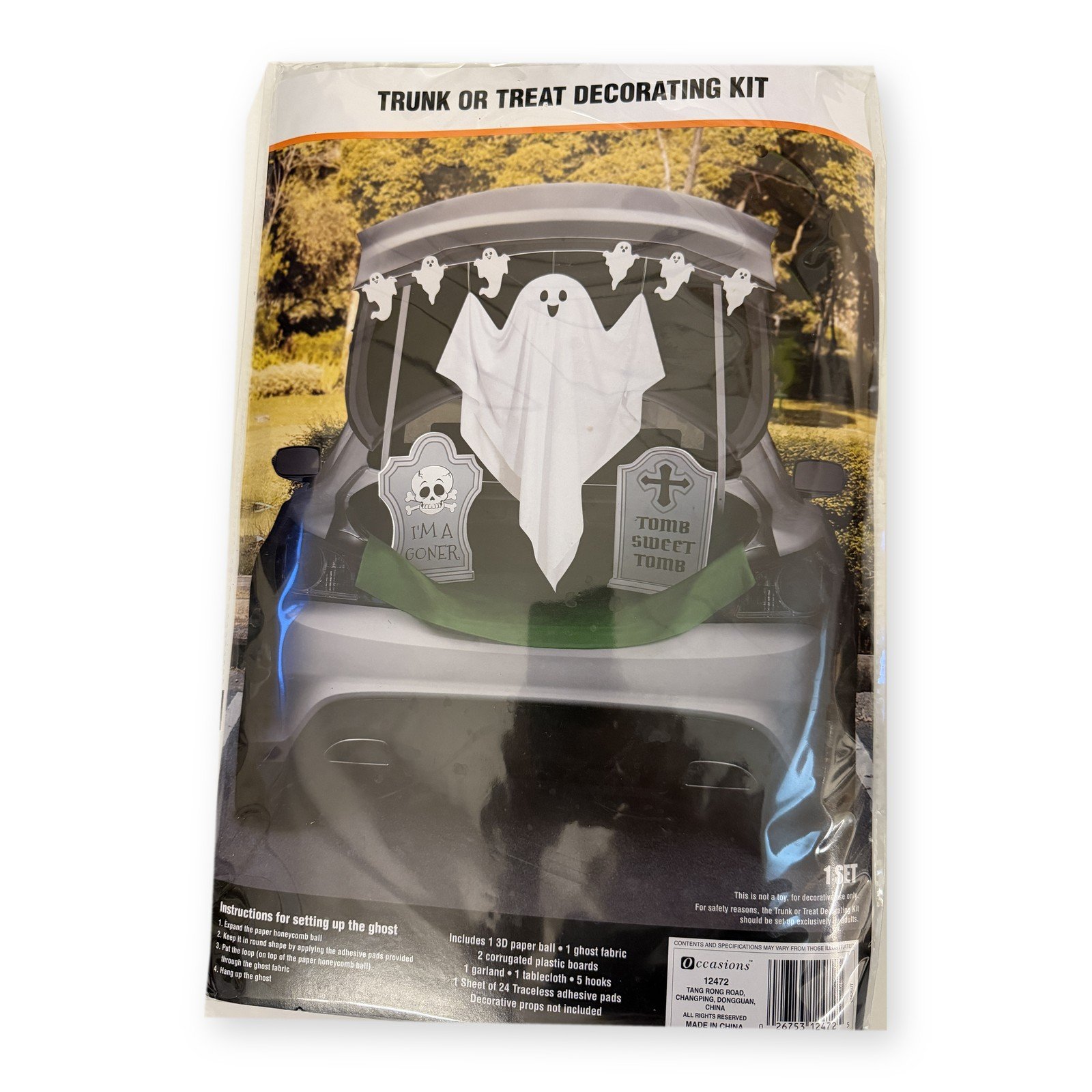 Occasions Trunk or Treat Decorating Kit Ghost Tombstones Garland Halloween NEW