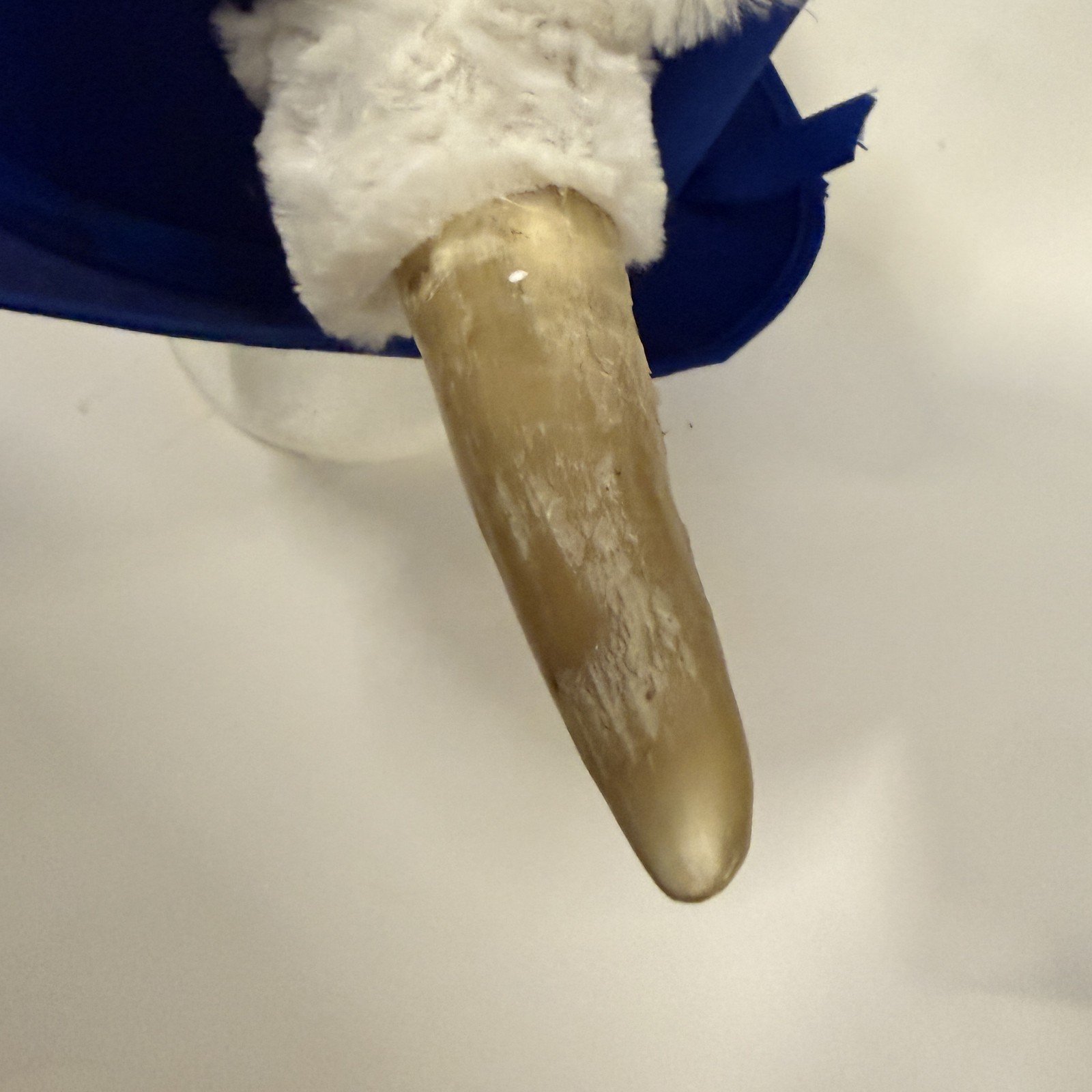 Royal Blue Top Hat with Horns & White Furry Cap Viking Bull Costume NEW - Image 5