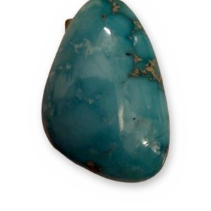 Turquoise Cabochon Polished Blue Stone with Matrix, Gift Display Box & Card