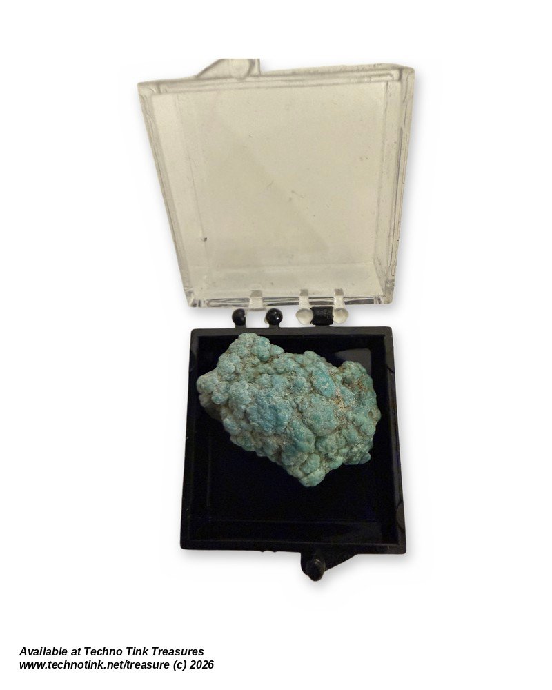 Raw Turquoise Nugget Rough Blue Stone Specimen in Gem Display Box with Card - Image 3