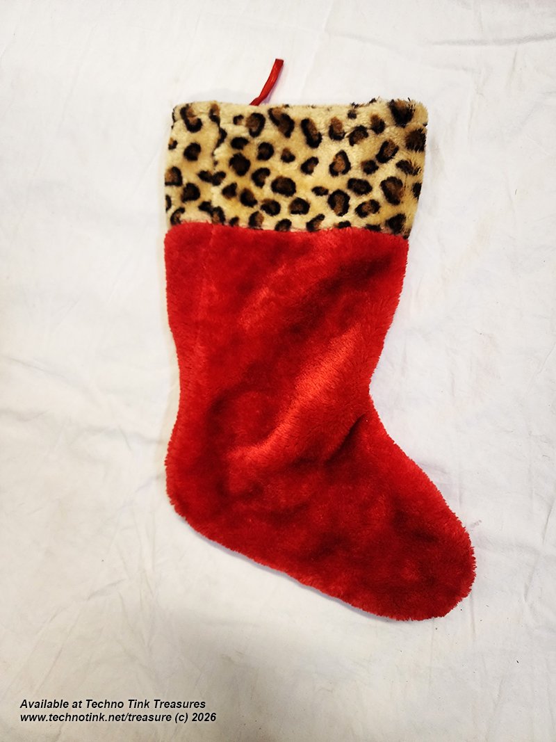 Christmas Stocking - leopard-print cuff Xmas Stocking