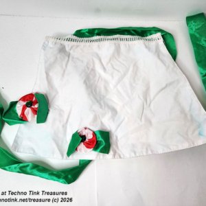Apron - Peppermint Elf Green White Used