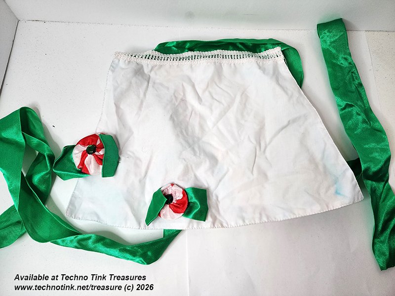 Apron - Peppermint Elf Green White Used