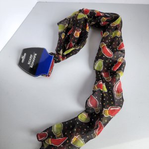 Xmas Bulbs Black Scarf