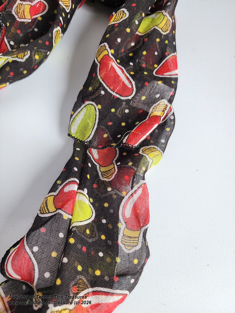 Xmas Bulbs Black Scarf - Image 2