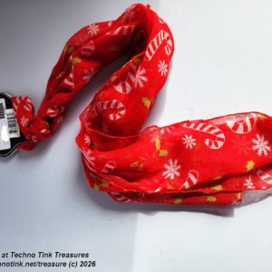 Xmas Red/White Candy Cane Scarf