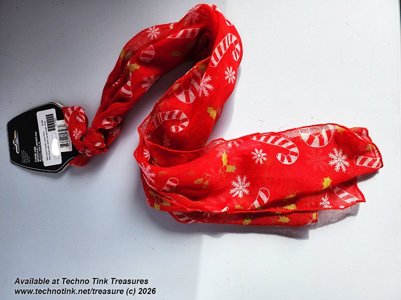 Xmas Red/White Candy Cane Scarf