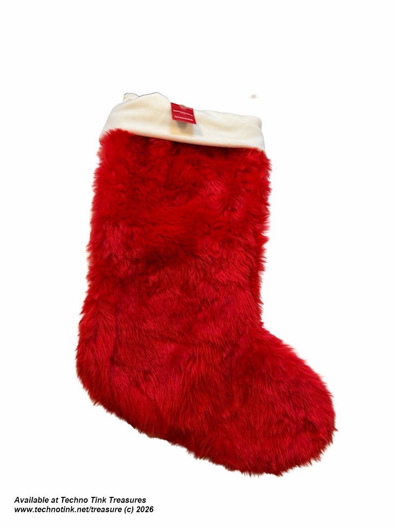 Christmas Stocking - Red White Faux Fur (Wondershop) - Image 2