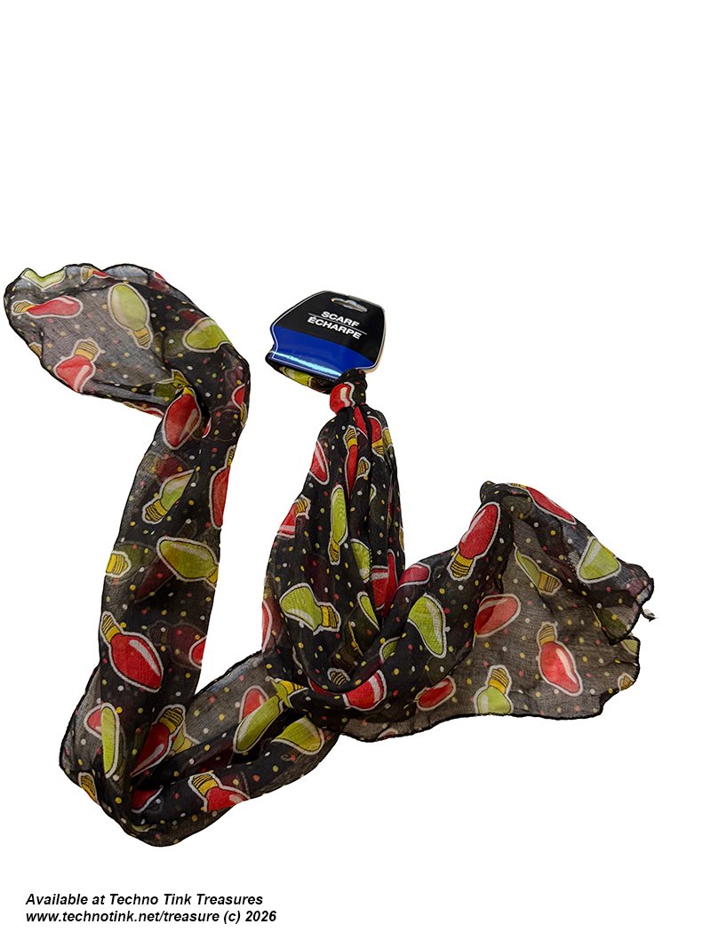 Xmas Bulbs Black Scarf - Image 4