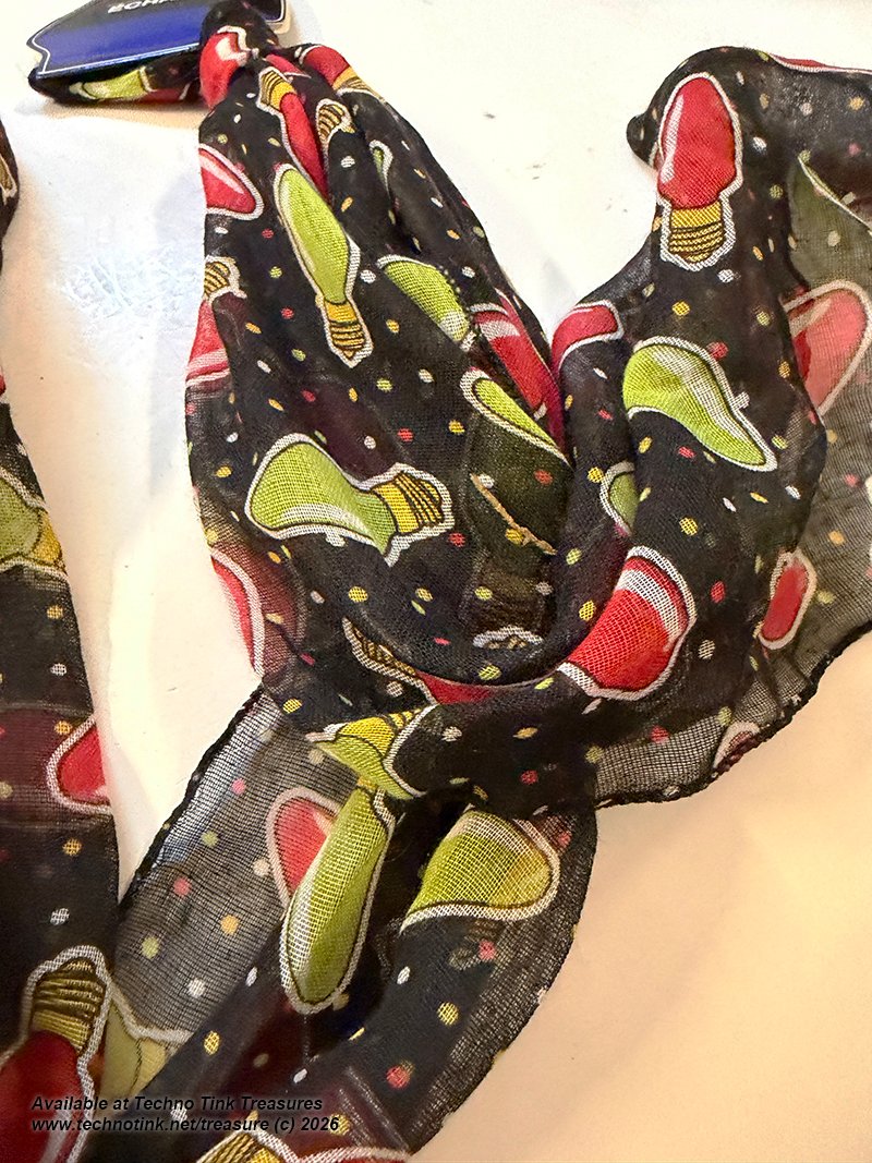Xmas Bulbs Black Scarf - Image 5