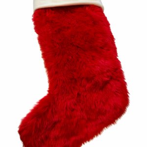 Christmas Stocking - Red White Faux Fur (Wondershop)