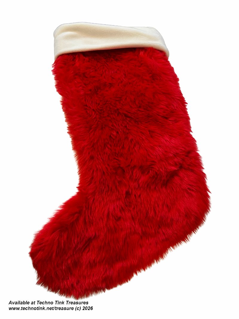 Christmas Stocking - Red White Faux Fur (Wondershop)