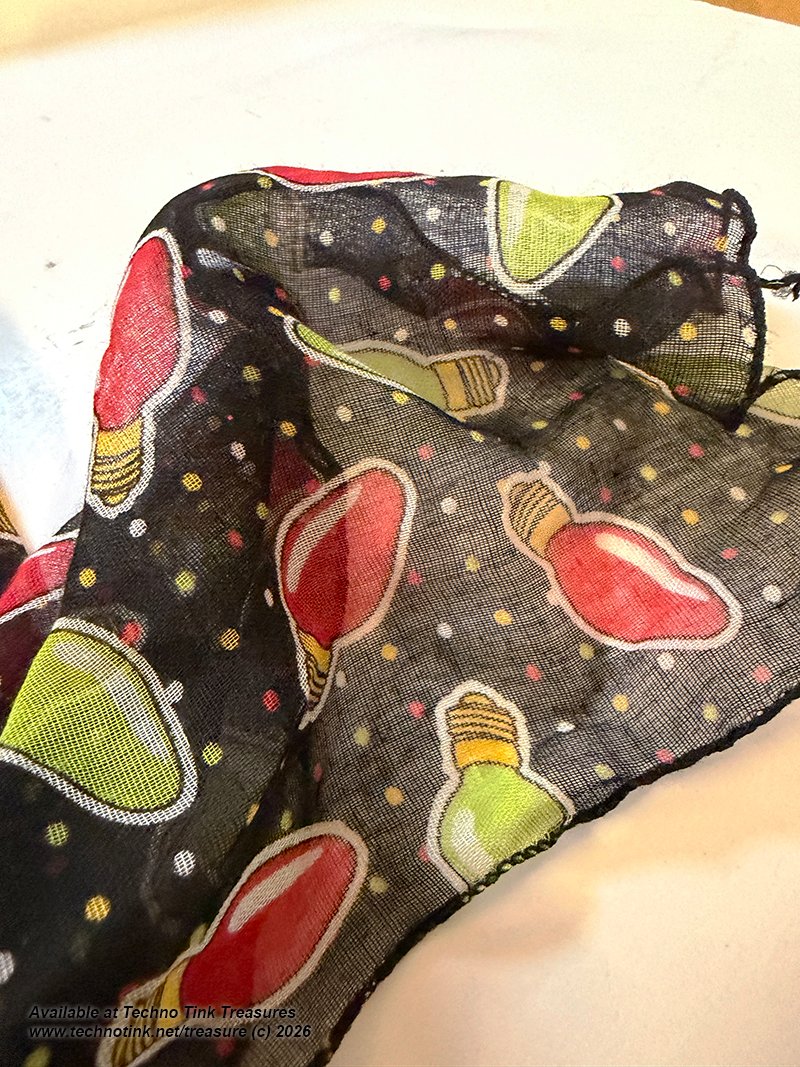 Xmas Bulbs Black Scarf - Image 6