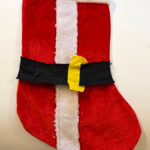 Christmas Stocking - Santa Suit Xmas Suit Felt Stocking