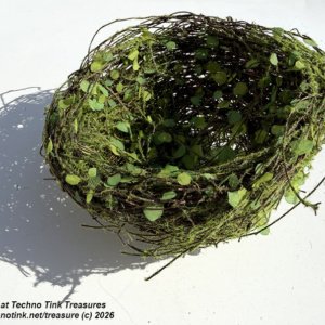 Artificial Moss n Ivy Medium display Birds Nest 7x7x2
