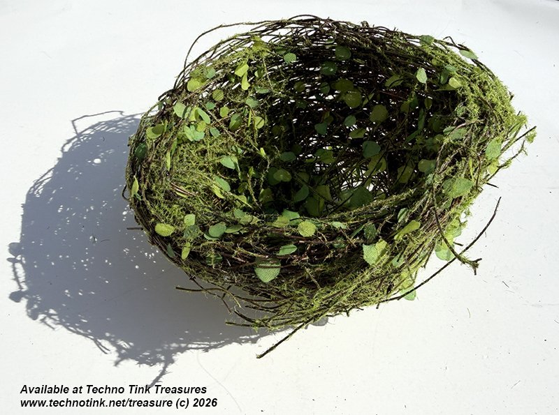Artificial Moss n Ivy Medium display Birds Nest 7x7x2