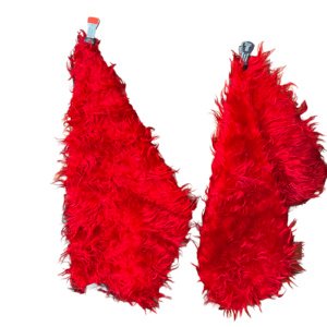 Red Shaggy Faux Fur Leggings