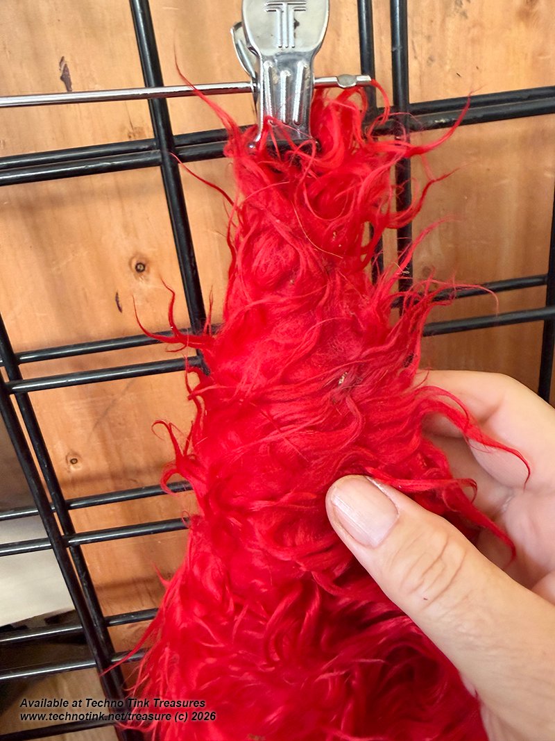 Red Shaggy Faux Fur Leggings - Image 5