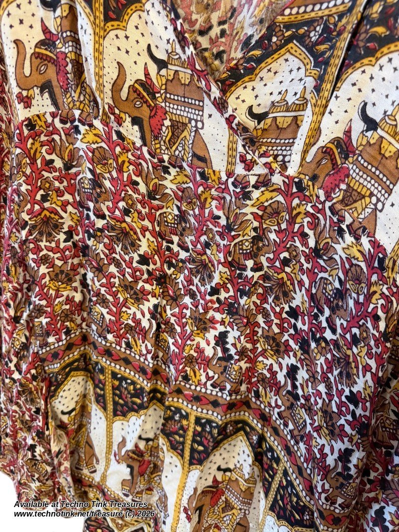 elephant border and leaf print close-up