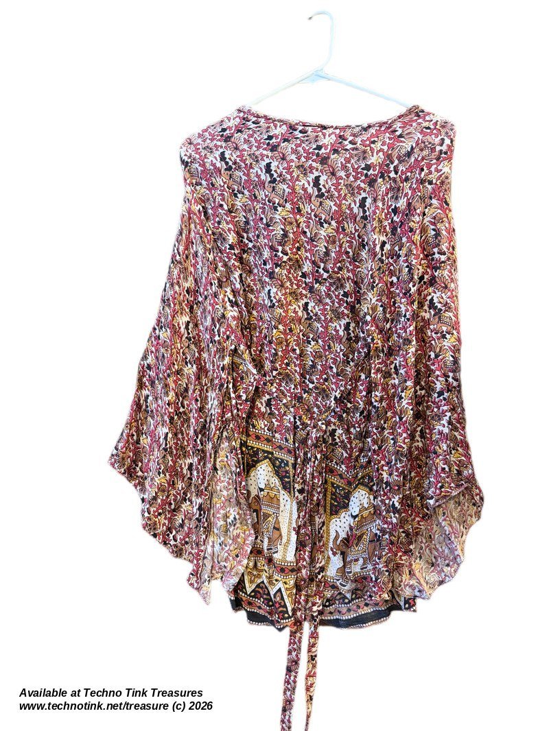 Gypsy Rose elephant print wrap top, size XL, new with tags - Image 7