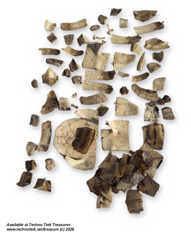 Turtle Shell Fragments Lot - Carapace Pieces & Scutes - Bagged Set