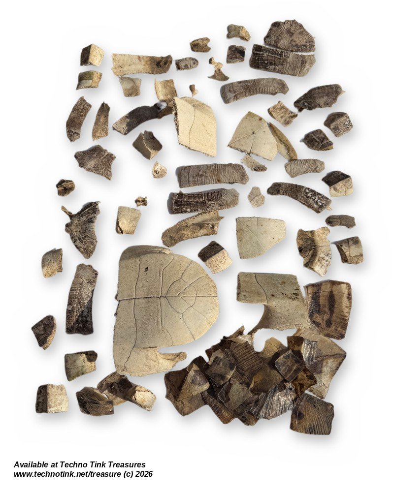 Turtle Shell Fragments Lot - Carapace Pieces & Scutes - Bagged Set - Image 3