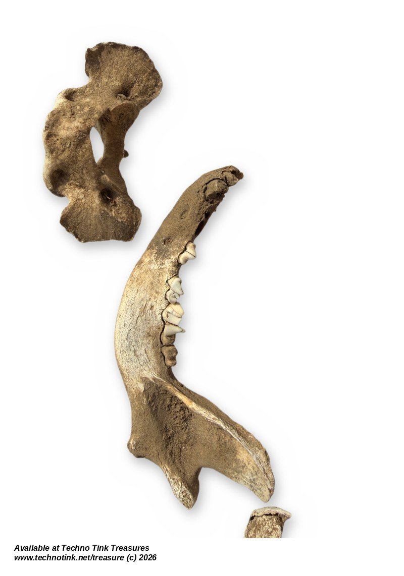 Carnivore Bone Lot - Jaw, Pelvis, Limb Bones, Ribs & Vertebrae - Bagged Set - Image 4
